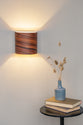 Battery operated wood sconce in rosewood